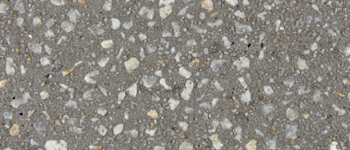 Exposed aggregate concrete ash