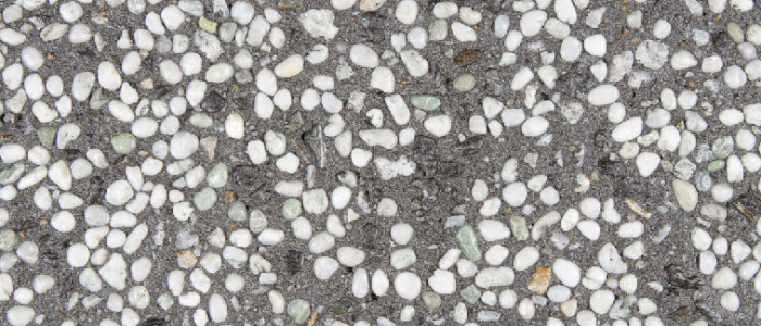 Exposed aggregate concrete Envy seeded with Arctic