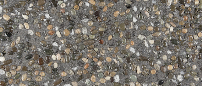 Exposed aggregate concrete Envy seeded with Outback