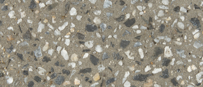 Exposed aggregate concrete forrest